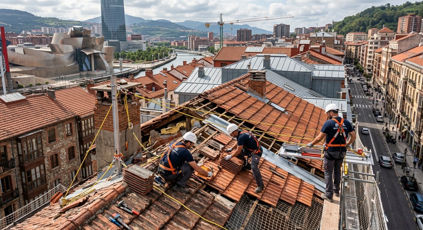 Tejados y Fachadas Mirton - Reparación de Goteras en Bilbao:… 1 Tejados y Fachadas Mirton - Reparación de Goteras en Bilbao